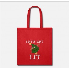 Let's Get Lit Funny Ugly Sweater Christmas Tree Red Tote Bag